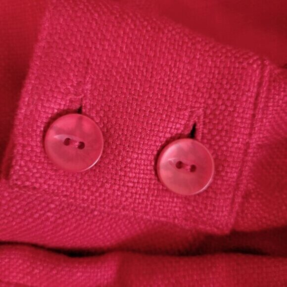 Red Linen Blend Over Shirt Women’s Sz Medium - Picture 3 of 12